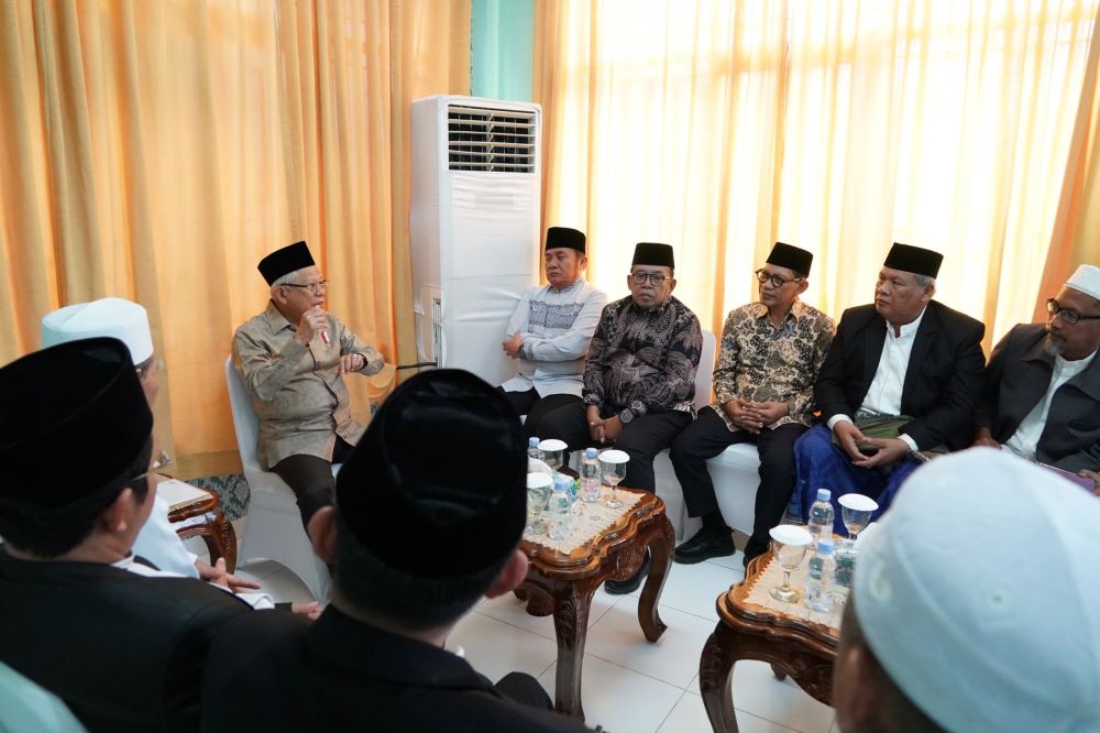 Wapres KH Ma'ruf Amin mengunjungi kampus 3 Pondok Pesantren (Ponpes) Muqimus Sunnah