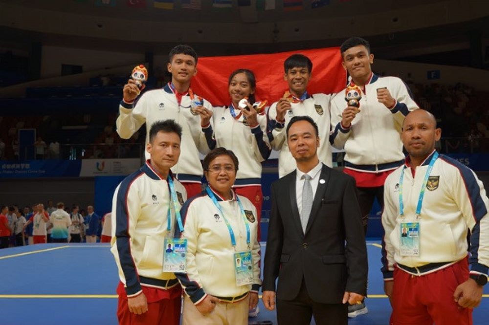 Timnas Wushu Indonesia Gondol 4 Emas dan 3 Perak di China
